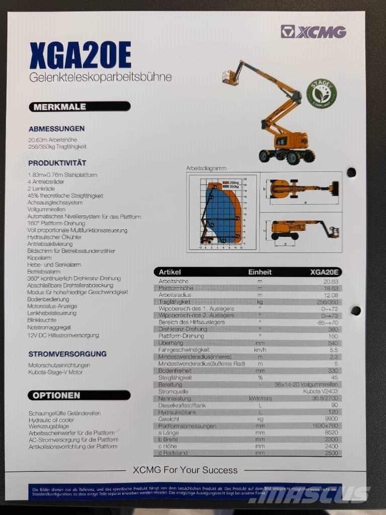 XCMG XGA 20 E Gelenkteleskoparbeitsbühnen