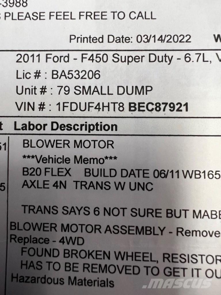 Ford F450 SUPER  DUTY Sonstige Baumaschinen