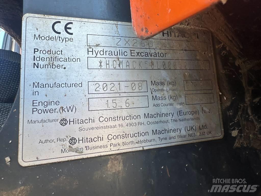 Hitachi ZX 26 U-6 Minibagger < 7t