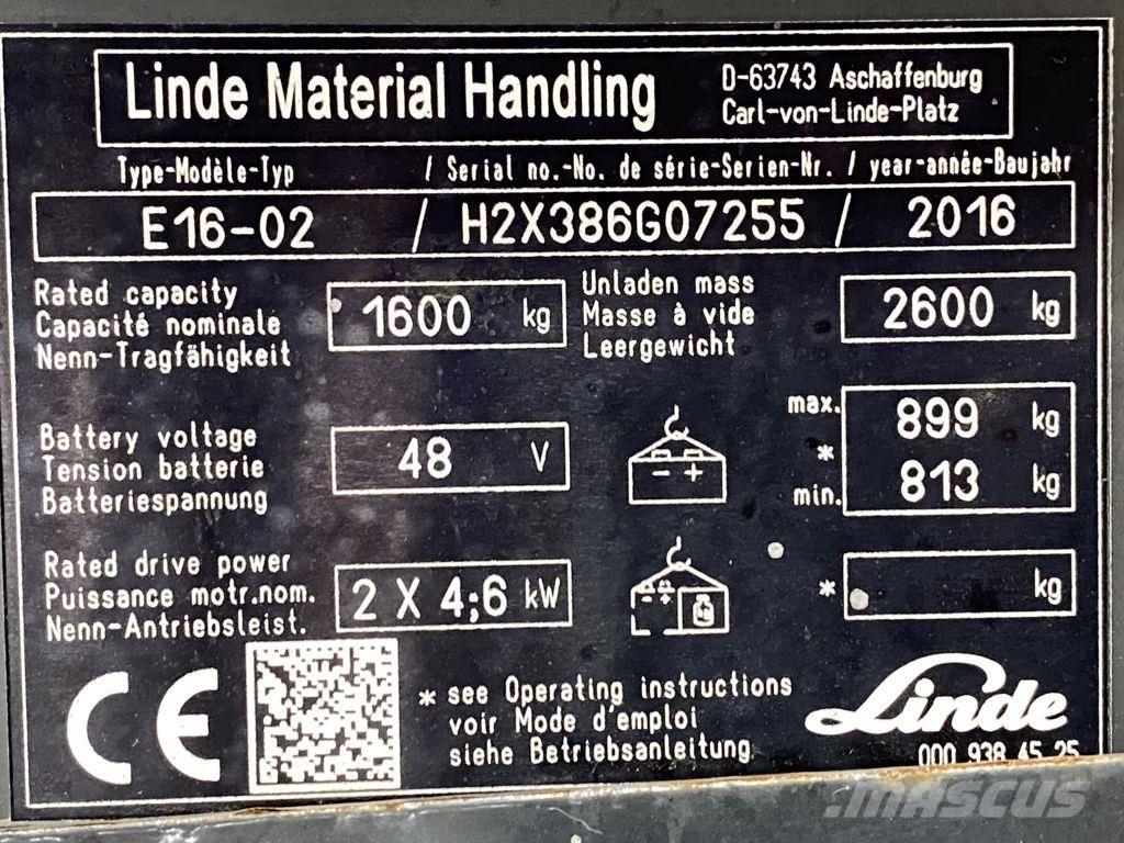 Linde E16-02 Elektrische heftrucks