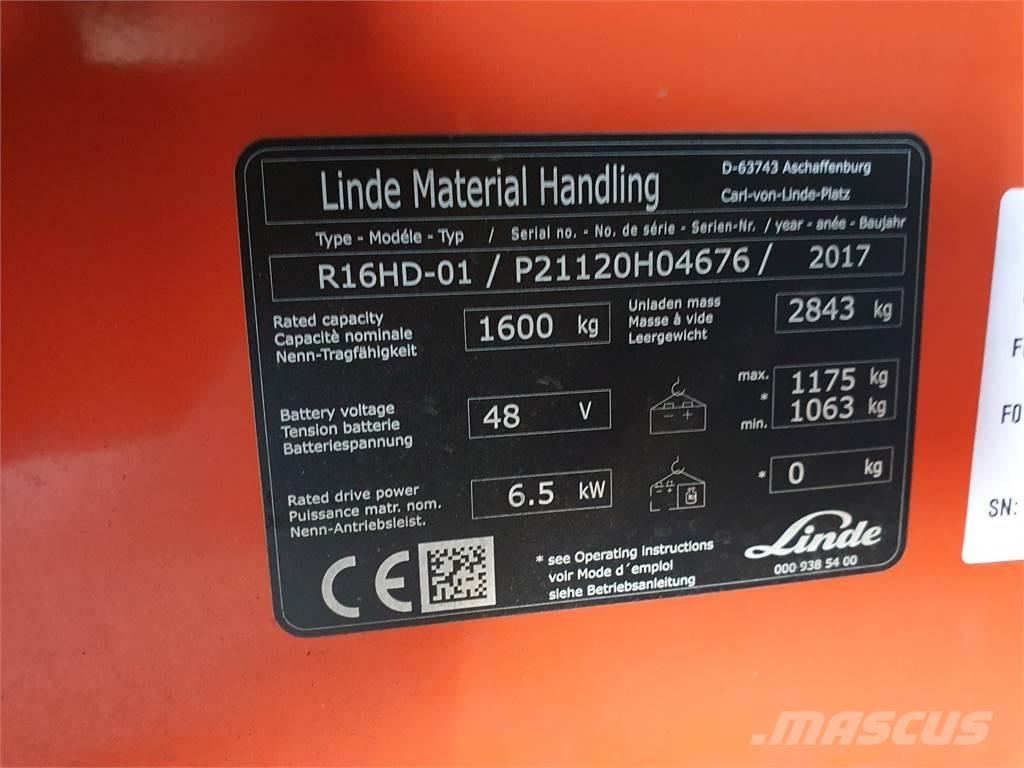 Linde R16HD Schubmaststapler