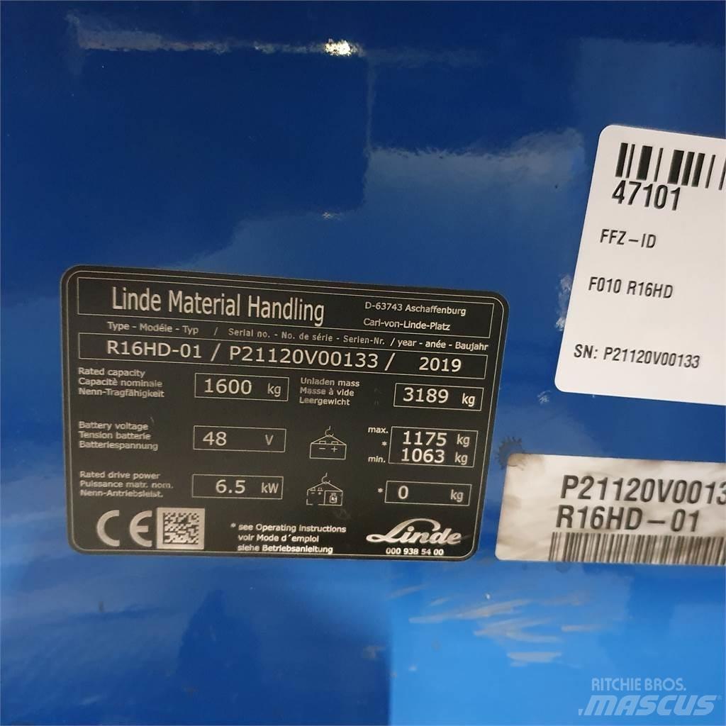 Linde R16HD Schubmaststapler
