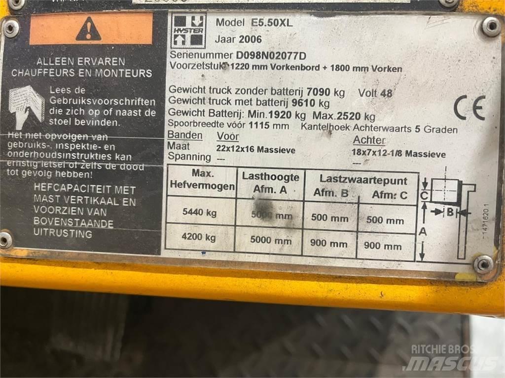 Hyster E5.50XL Elektrische heftrucks