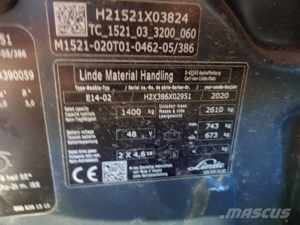 Linde E 14 Elektrische heftrucks