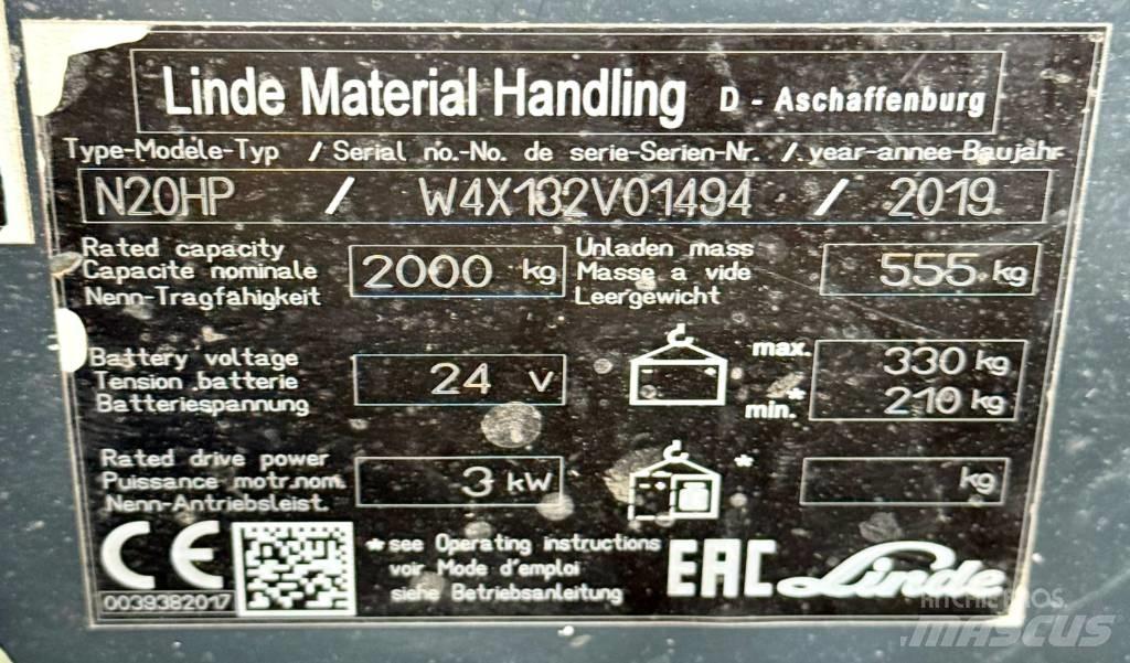 Linde N20HP/132 Niederhub-Kommissionierer