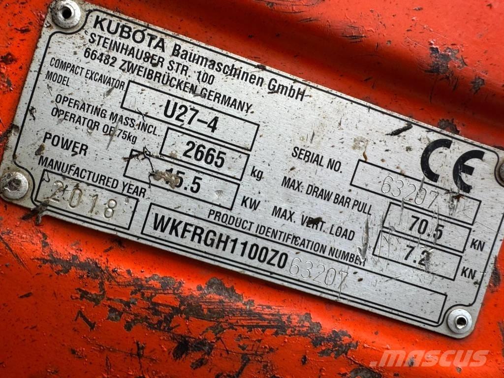 Kubota U 27-4 Minibagger < 7t
