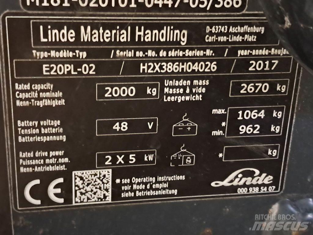 Linde E20PL-02 Elektrische heftrucks