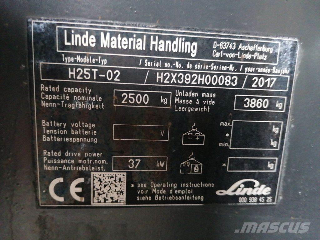 Linde H25T-01 LPG heftrucks