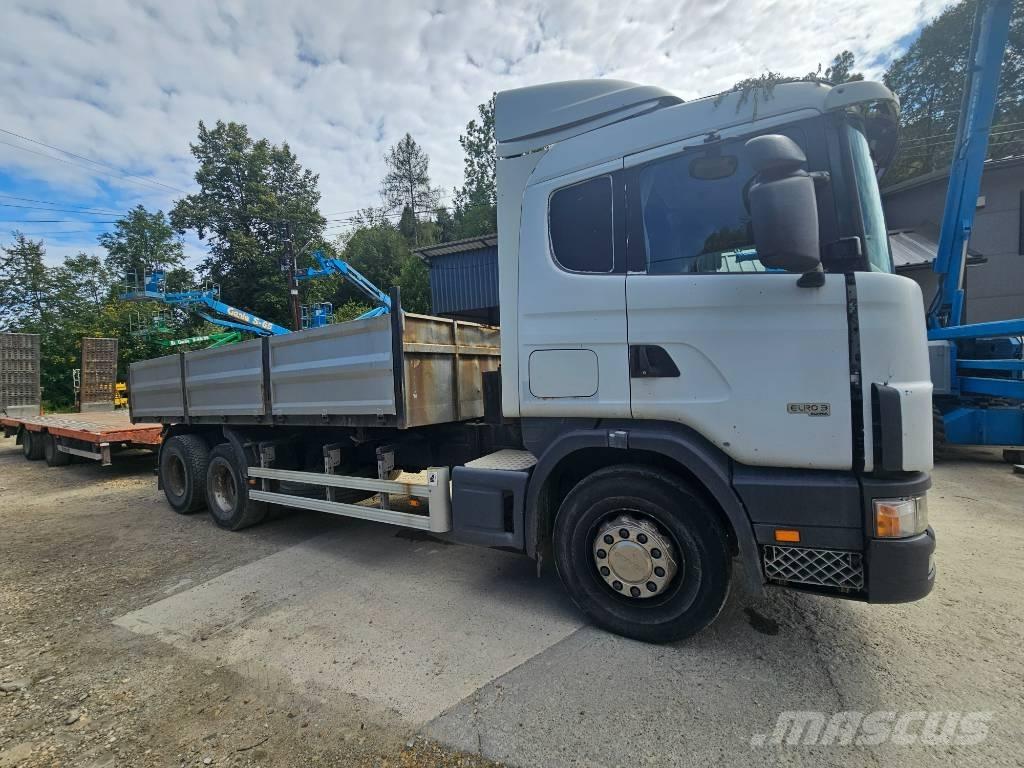 Scania 114 G 380 Pritschenwagen/Pritschenwagen mit Seitenklappe