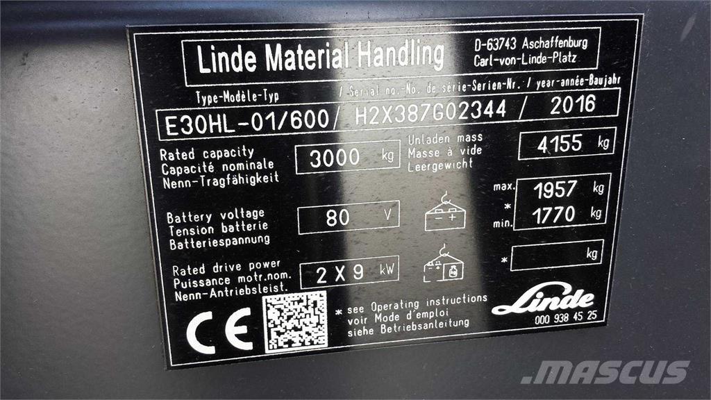 Linde E30/600HL Elektrische heftrucks