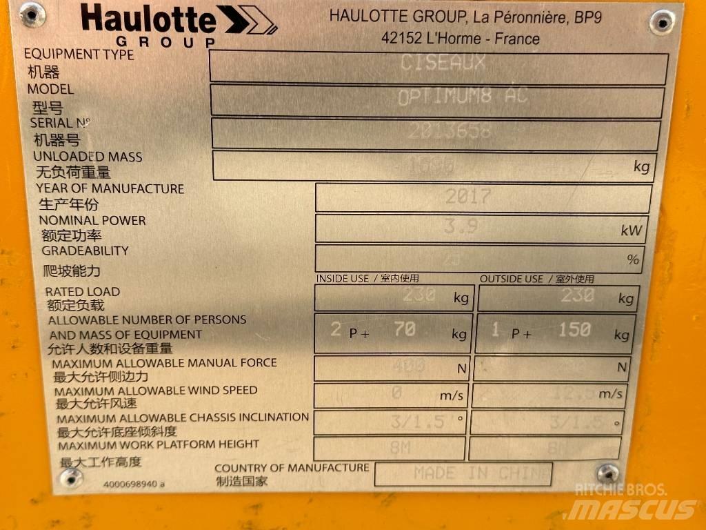 Haulotte OPTIMUM 8 Scheren-Arbeitsbühnen