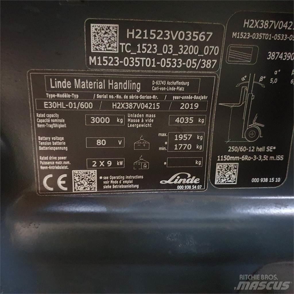 Linde E30/600HL Elektrische heftrucks