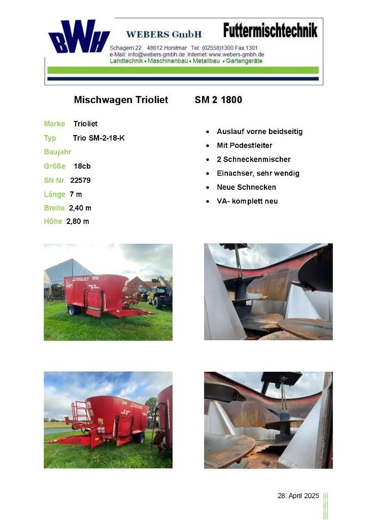 Trioliet SM-2-18-K Futtermischwagen