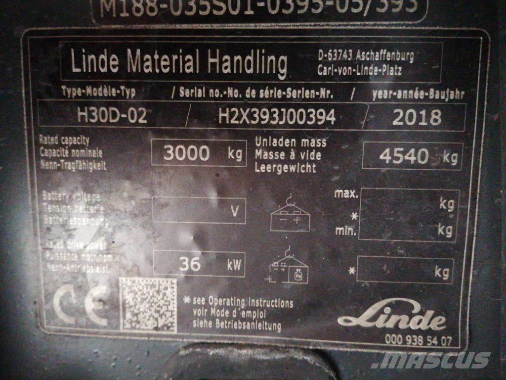 Linde H30D-02 Diesel heftrucks