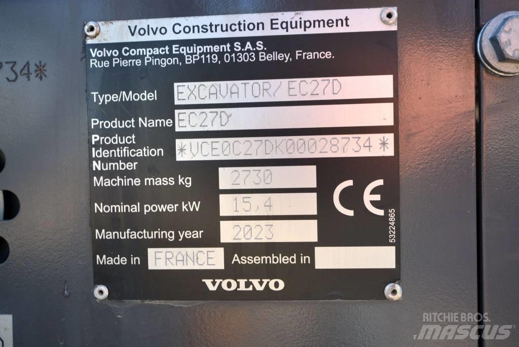 Volvo EC 27 D Minibagger < 7t
