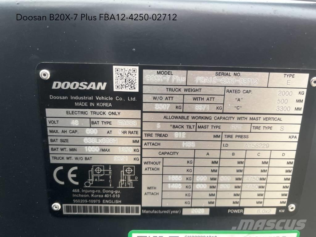 Doosan B 20 X-7 Plus Elektrische heftrucks