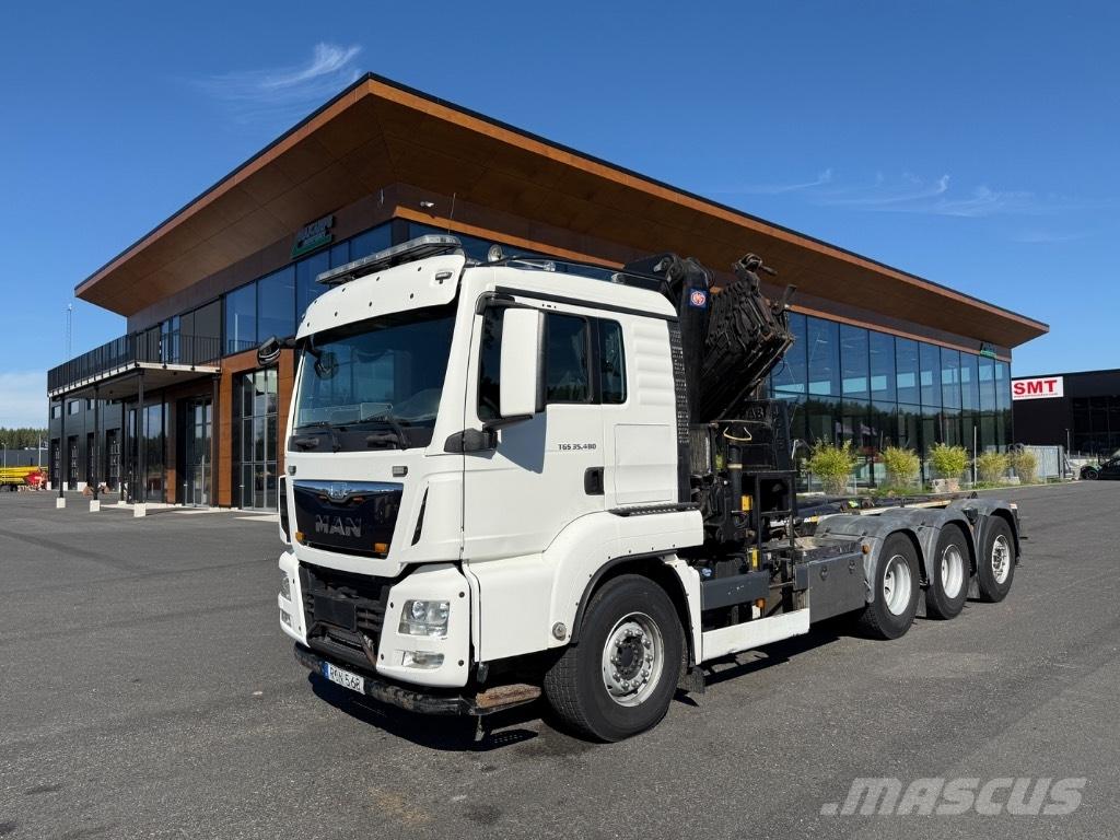 MAN Crane + hook lift Kranwagen