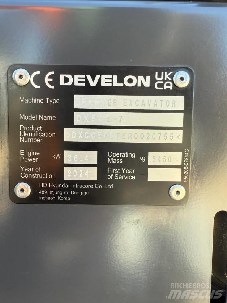 Develon DX 50 Z-7 Minibagger < 7t