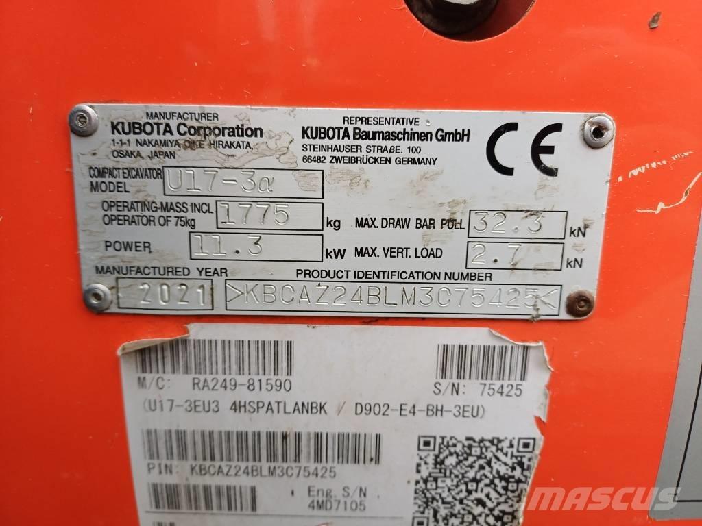 Kubota U 17-3 Minibagger < 7t