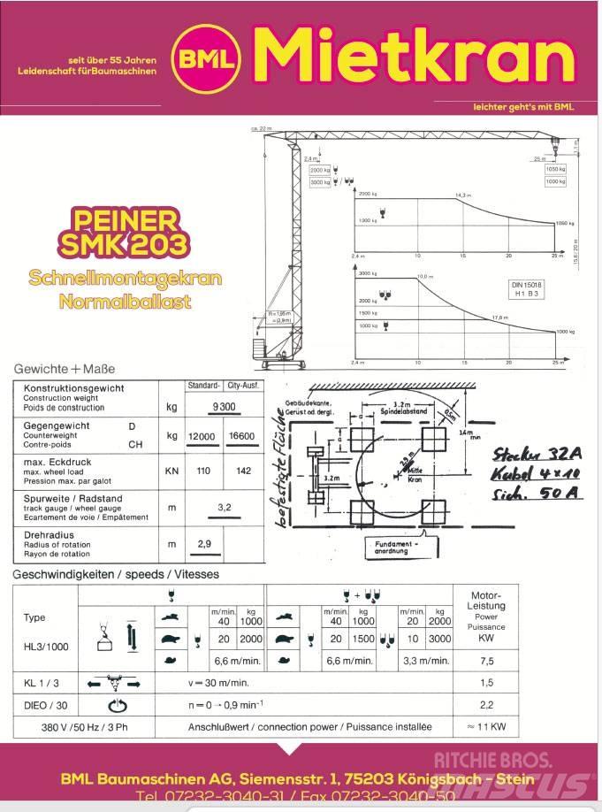 Peiner SMK203N Turmdrehkrane