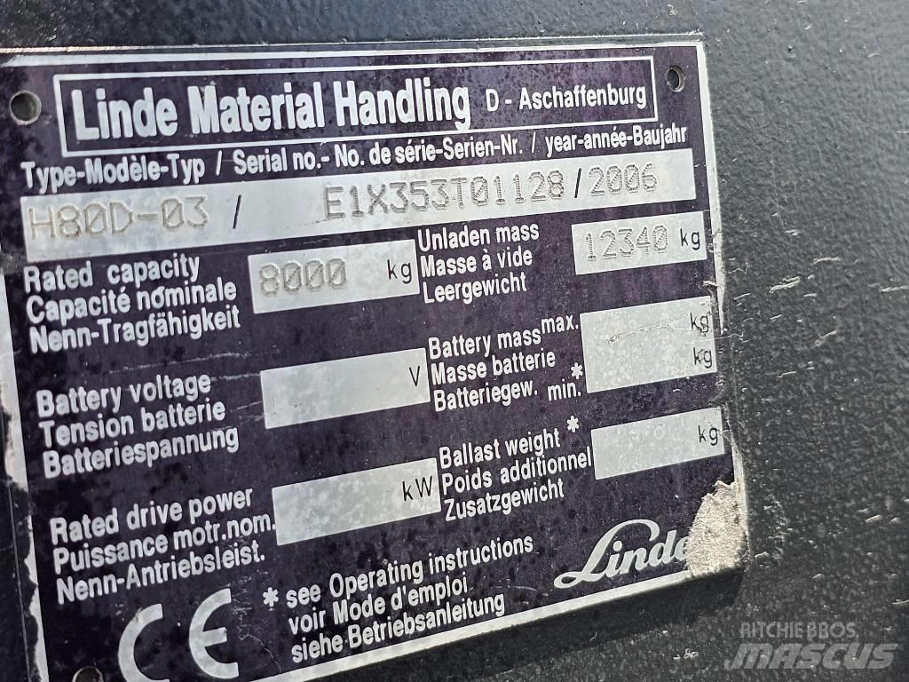 Linde H80D-03 Diesel heftrucks