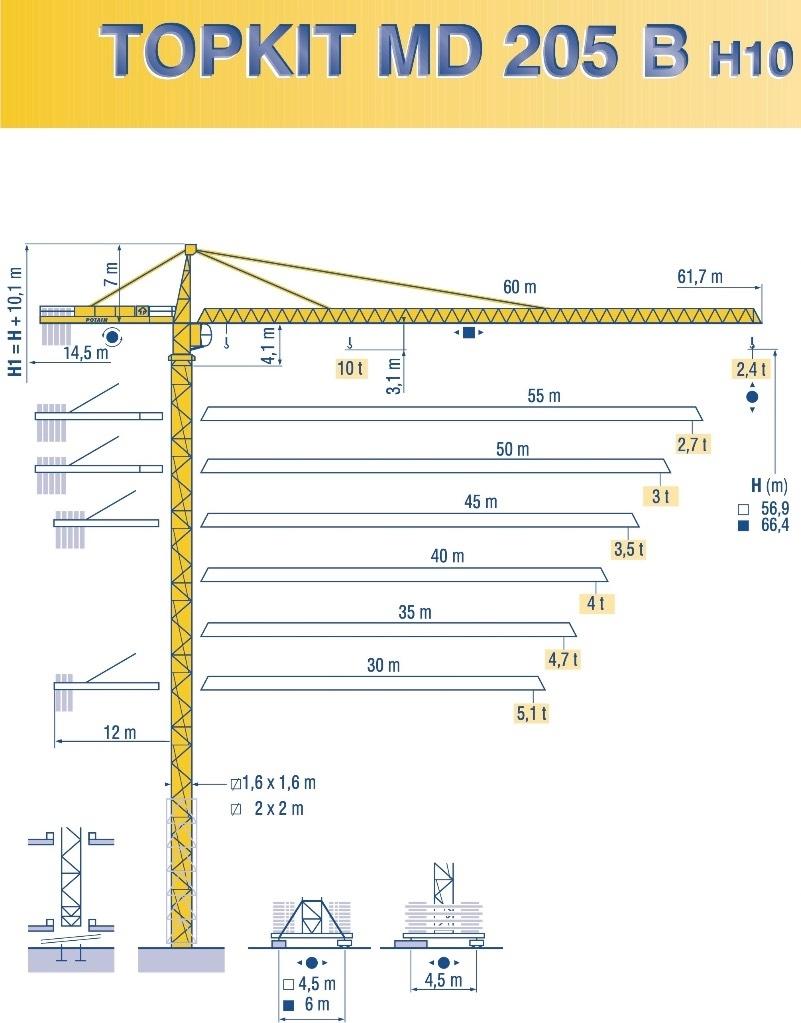 Potain MD 205 B H10 Turmdrehkrane