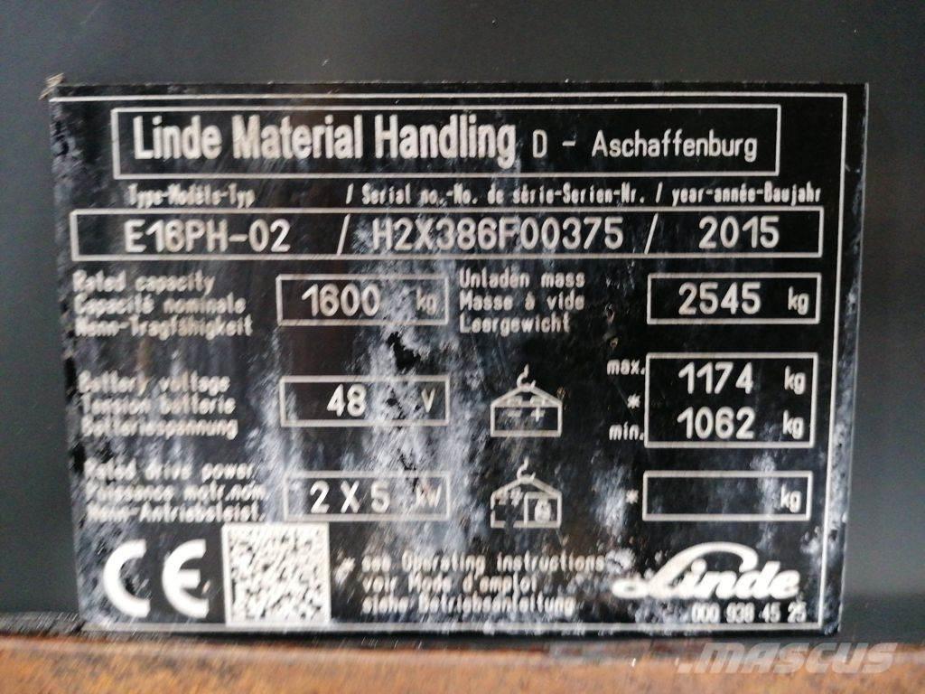 Linde E16PH-02 Elektrische heftrucks