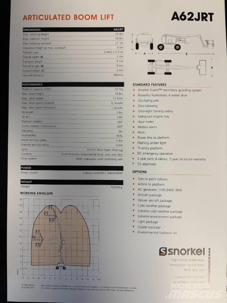 Snorkel A 62 J RT Gelenkteleskoparbeitsbühnen