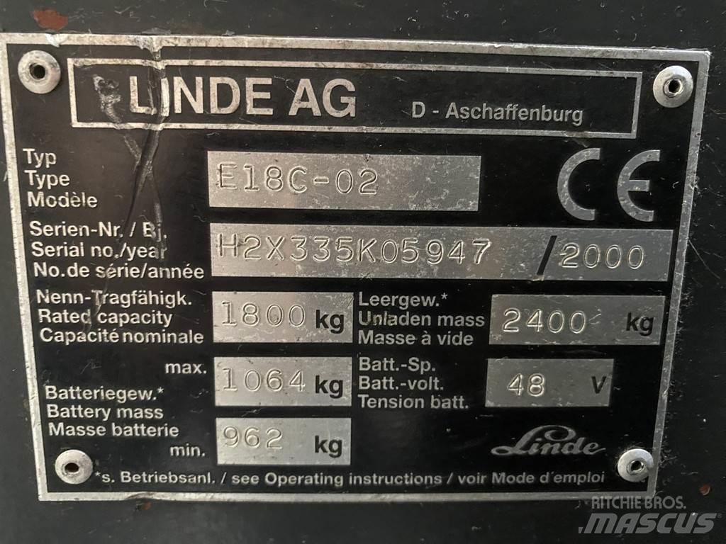 Linde E18C-02 Elektrische heftrucks