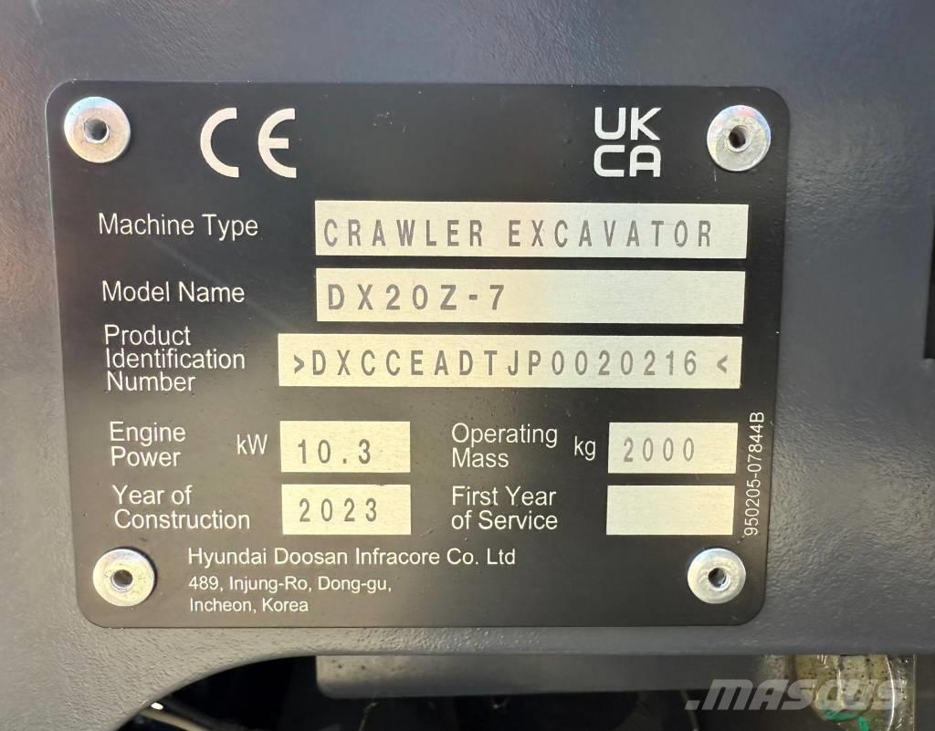 Doosan DX 20 Z-7 Minibagger < 7t