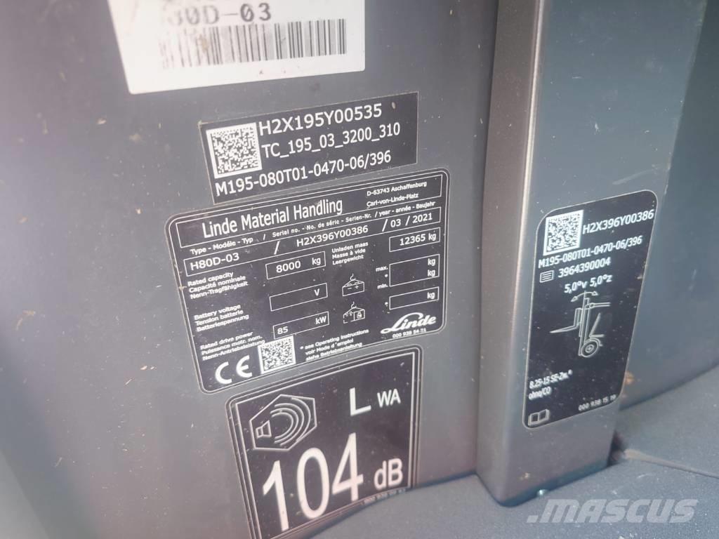 Linde H80D/396-03 Diesel heftrucks
