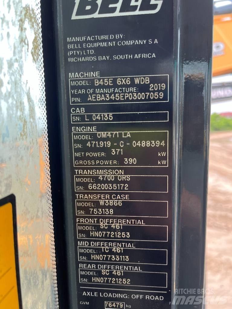 Bell B45E Dumper - Knickgelenk