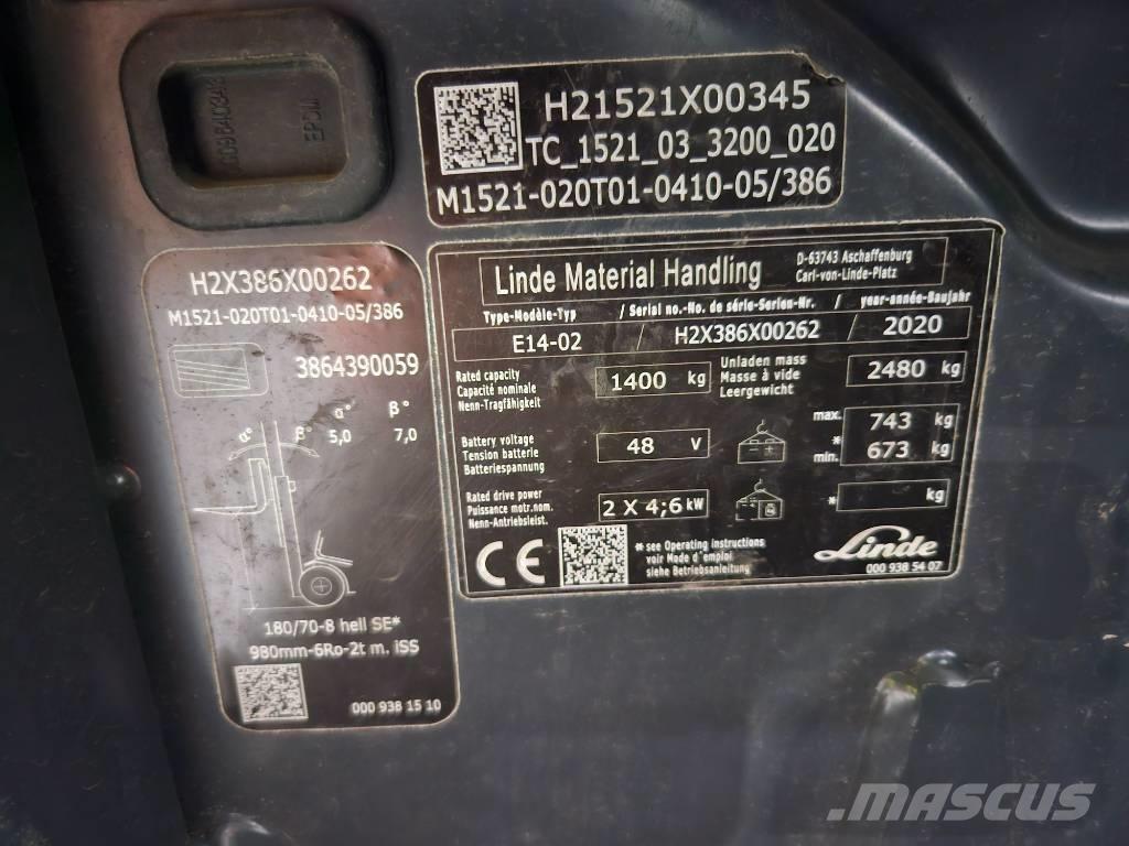 Linde E14 Elektrische heftrucks