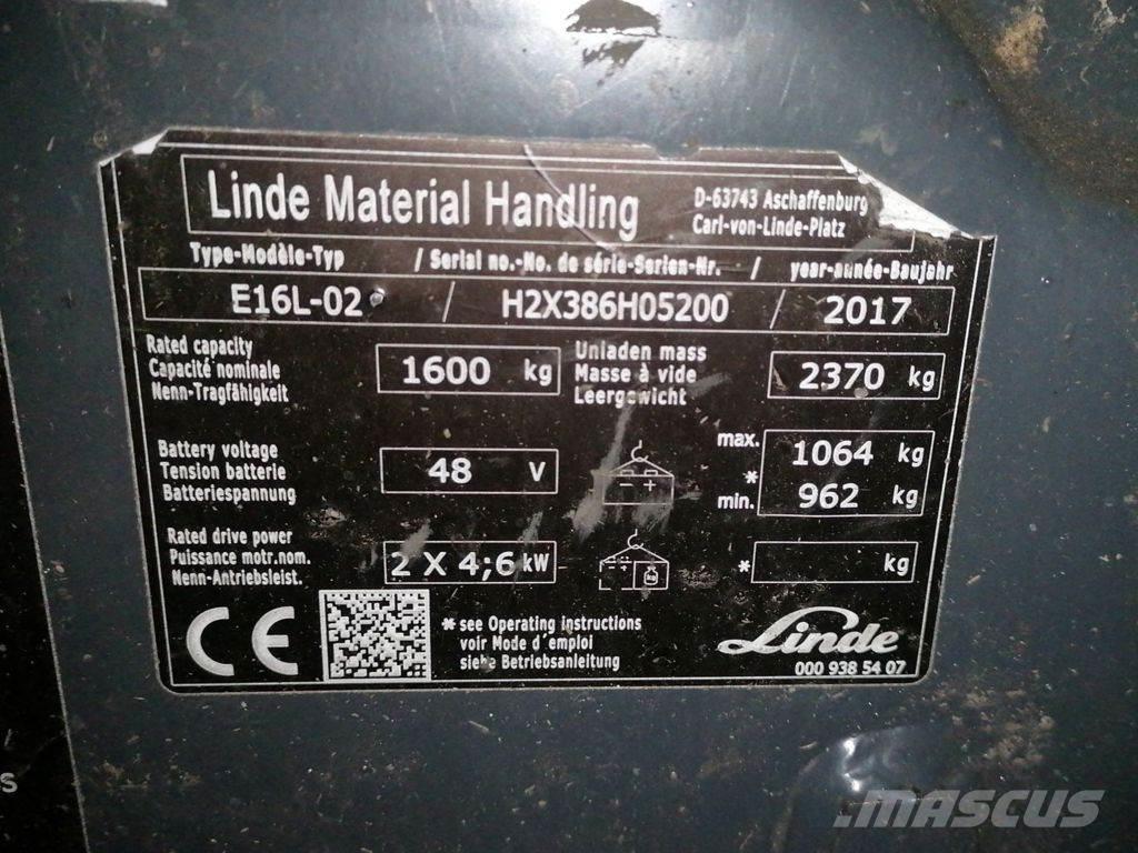 Linde E16L-02 Elektrische heftrucks