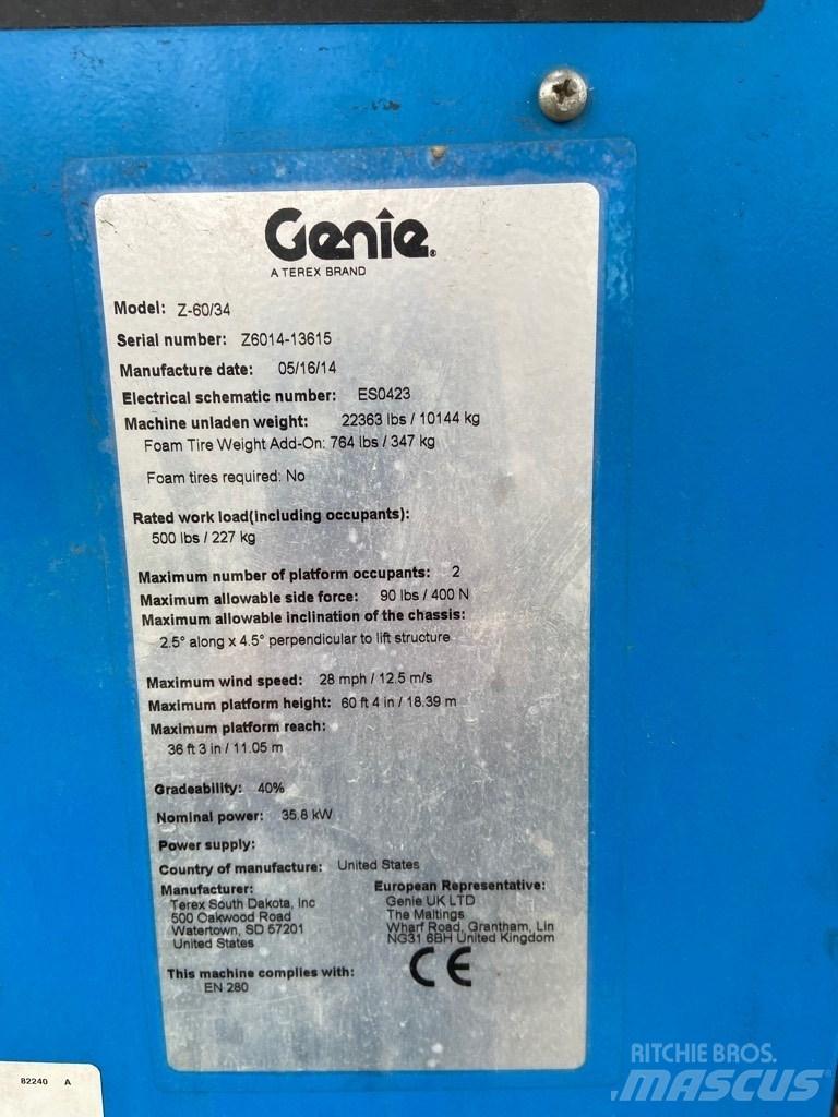Genie Z 60/34 RT Gelenkteleskoparbeitsbühnen