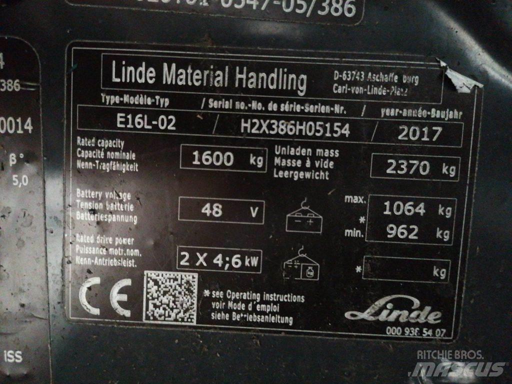 Linde E16L-02 Elektrische heftrucks