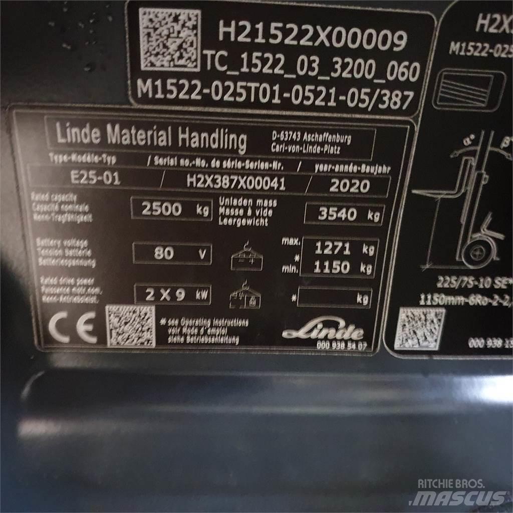 Linde E25 Elektrische heftrucks