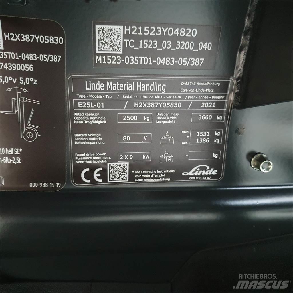 Linde E25L Elektrische heftrucks