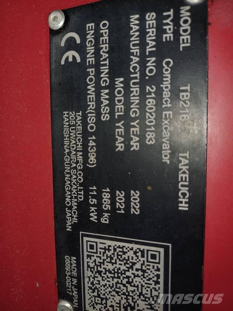 Takeuchi TB 216 Minibagger < 7t