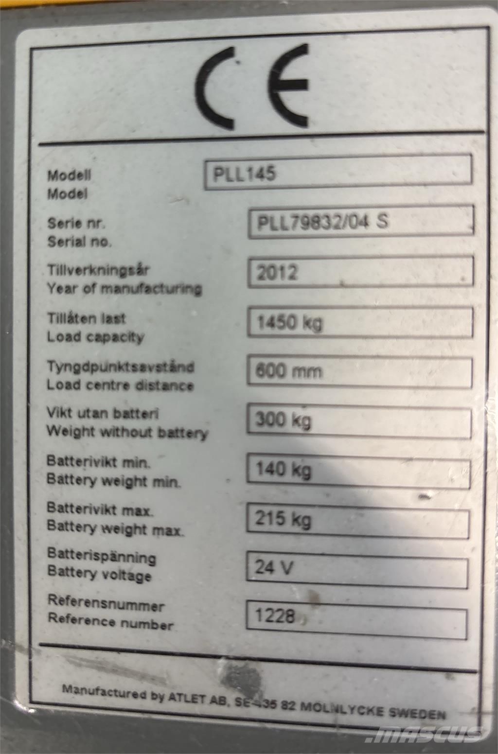 Atlet PLL145 Deichselstapler