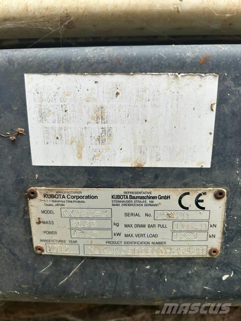 Kubota KX 080-3 Midibagger  7t - 12t