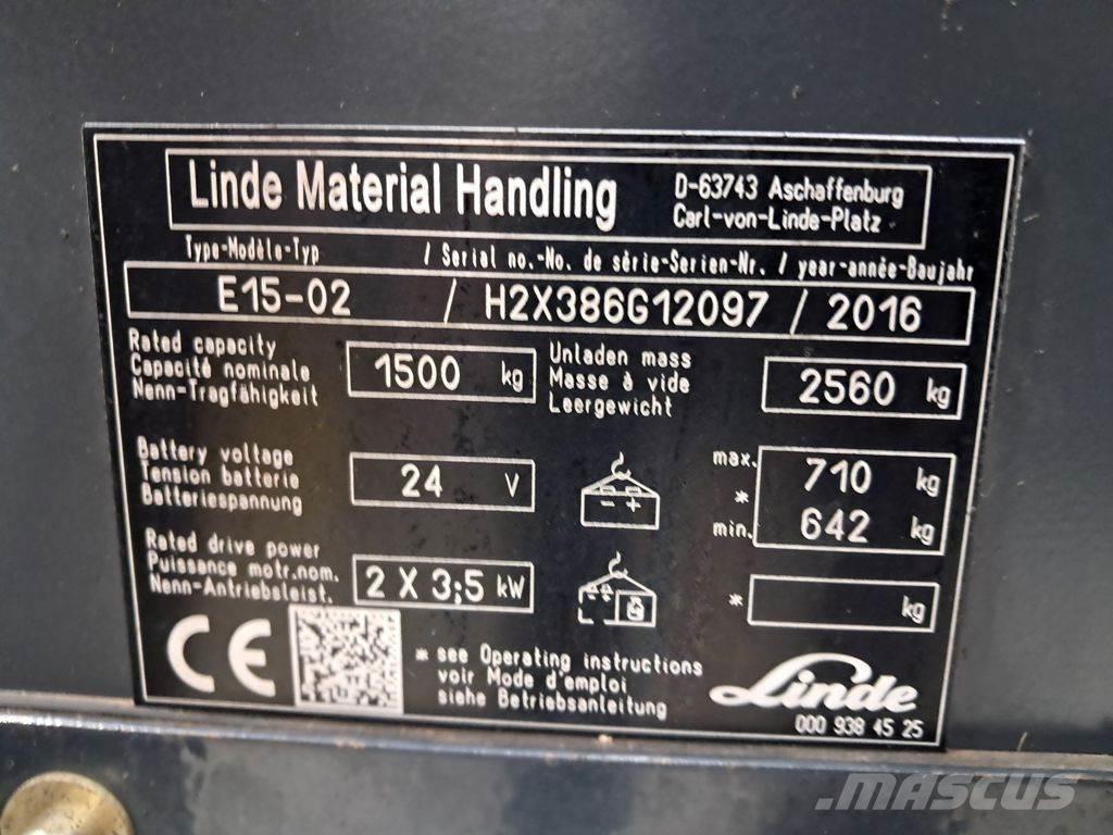 Linde E15-02 Elektrische heftrucks
