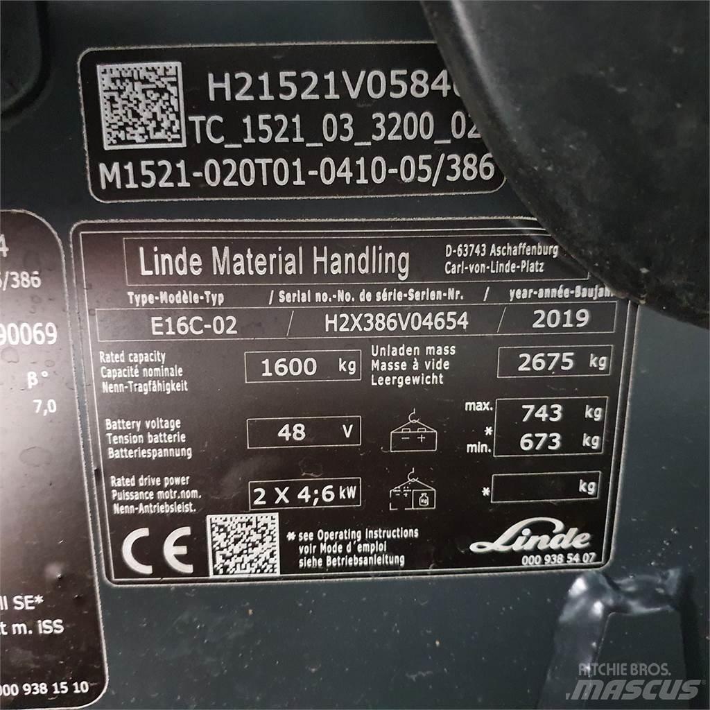 Linde E16C Elektrische heftrucks