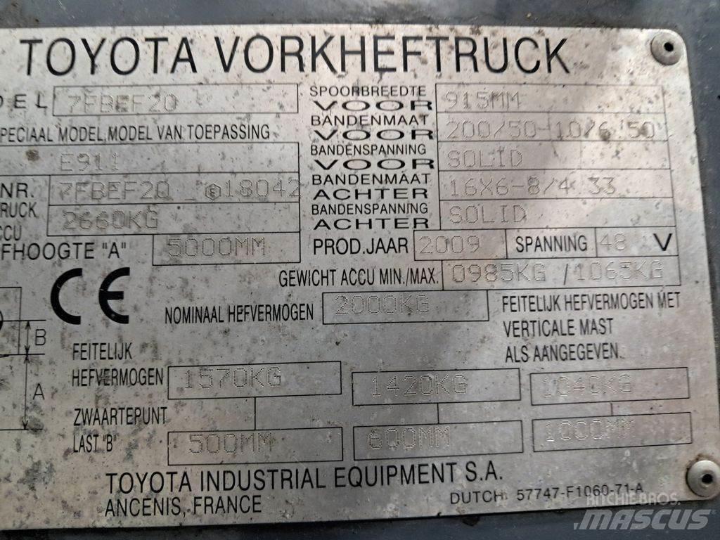 Toyota 7FBEF20 Elektrische heftrucks