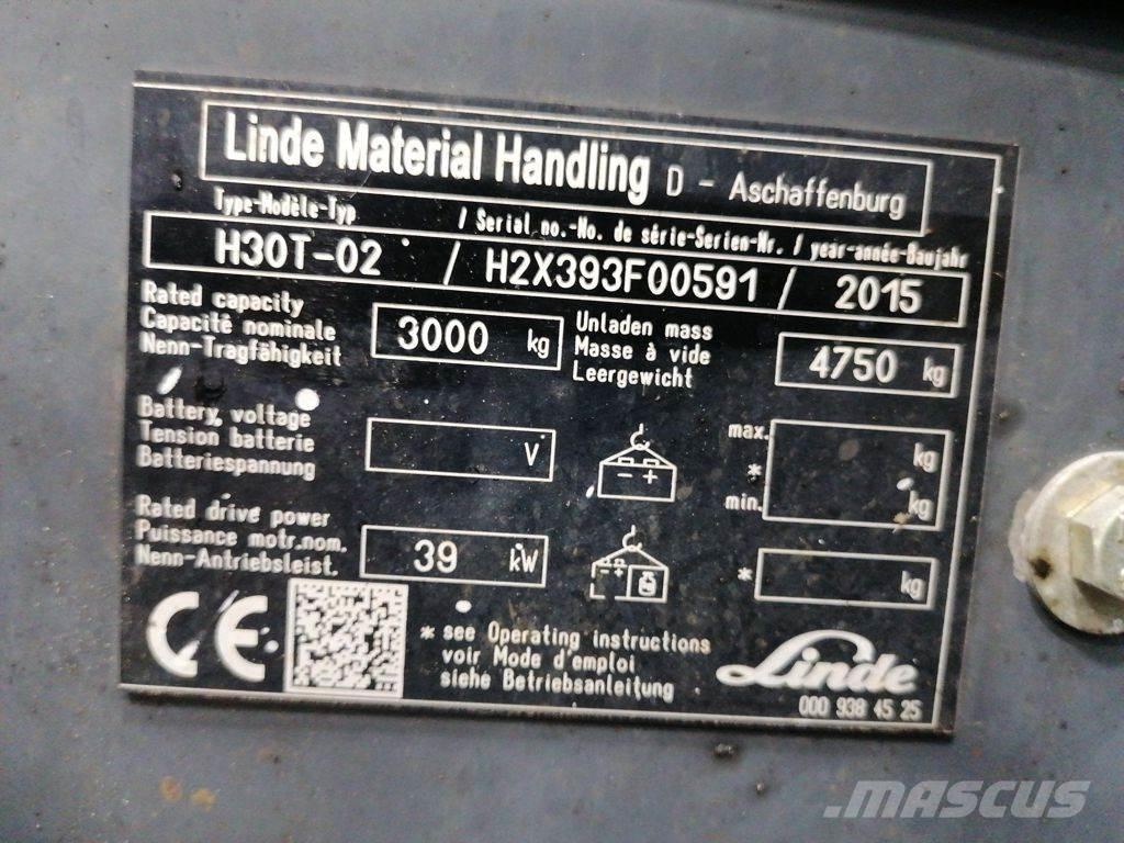 Linde H30T-02 LPG heftrucks