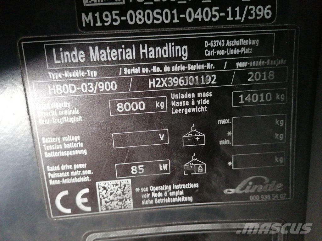 Linde H80D-03/900 Diesel heftrucks