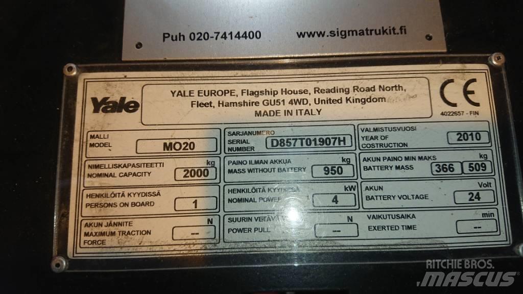 Yale MO20 Niederhub-Kommissionierer