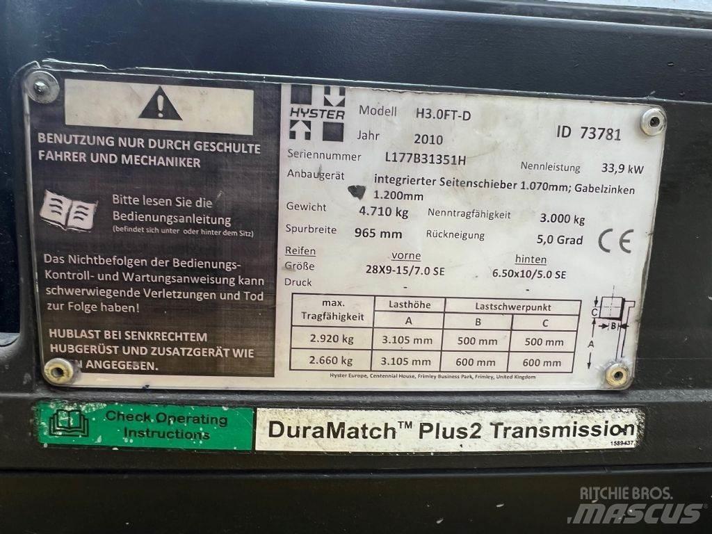 Hyster H 3.0 FT Diesel heftrucks