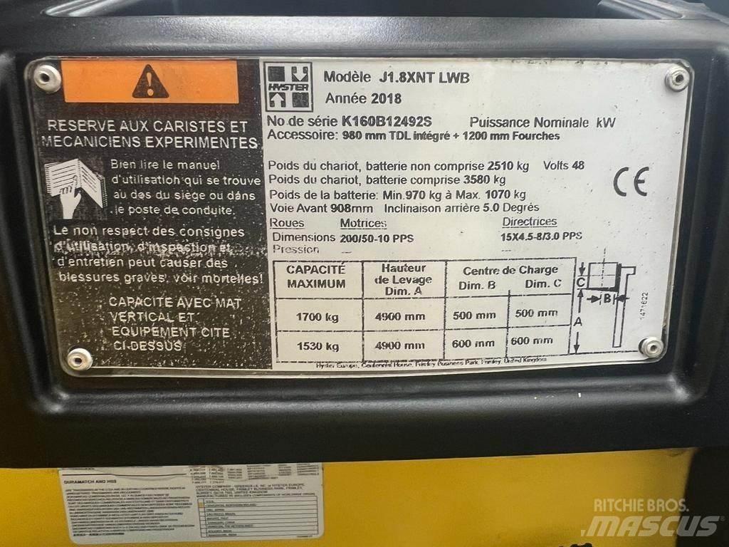 Hyster J 1.8 XNT Elektrische heftrucks
