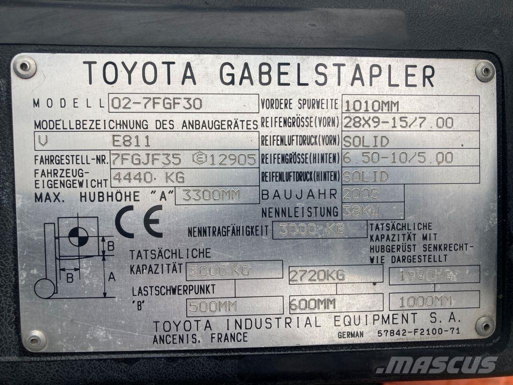 Toyota 02-7FGF30 LPG heftrucks